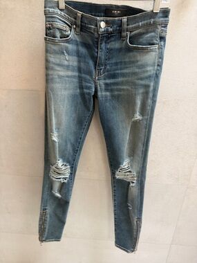 AMIRI Distressed Light Blue Skinny Jeans